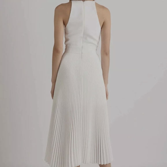 Dion Lee white Pleated Draped Marilyn Monroe midi Dress $1150 sz 4 - Picture 4 of 16